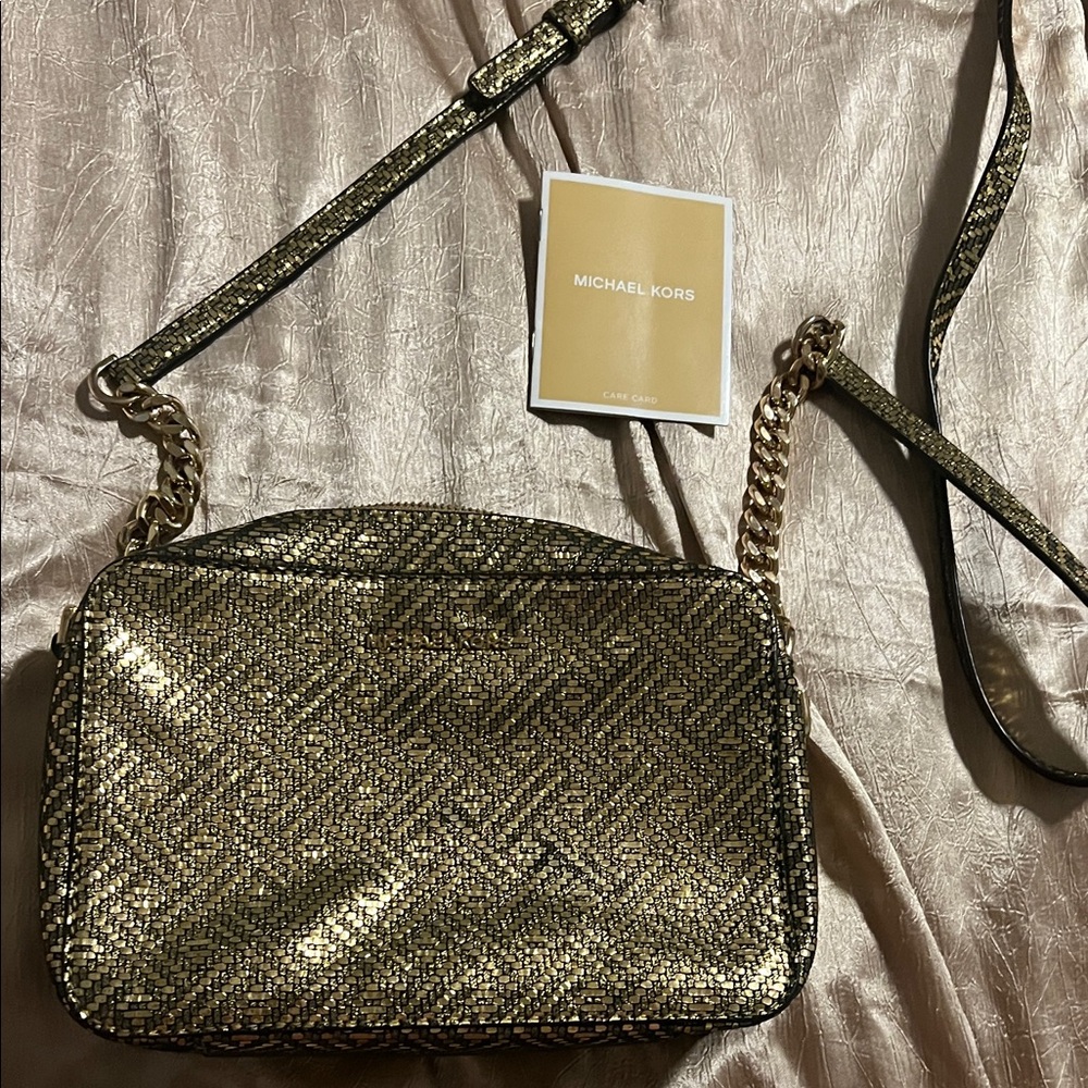 Michael Kors Metallic Gold Crossbody Bag